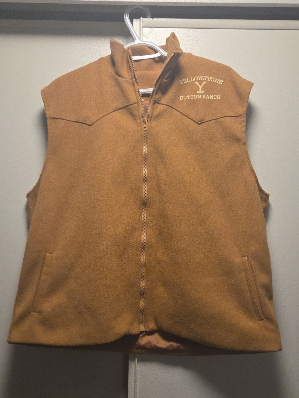 Men's Tan Fleece Vest